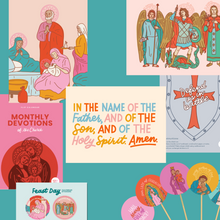 Load image into Gallery viewer, Nativity of Mary, Michaelmas &amp; Monthly Devotions Flip Calendar
