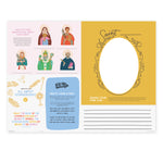 Catholic kids' activity sheet on iconography, with illustrated saints, a prayer, and a template for designing your own saint icon.