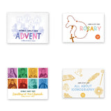 Jumbo Activity Sheets Bundle: one each of the Advent, Rosary, Doctors of the Church and All About Iconography jumbo activity sheets