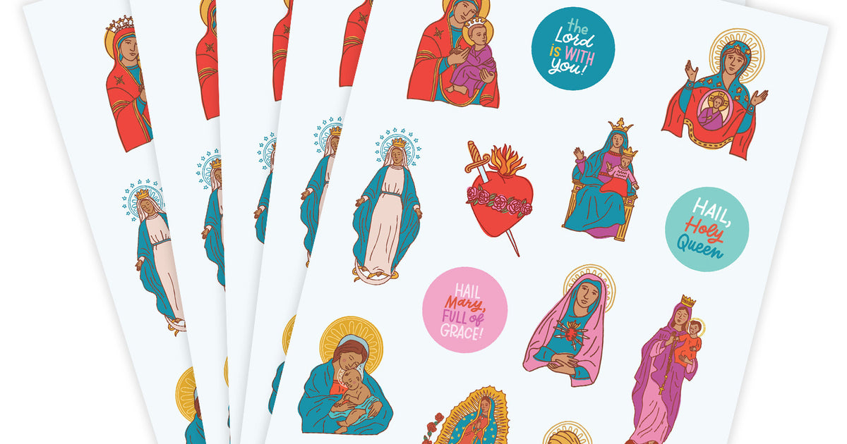 Mary Sticker Sheet - 5 Pack – Catholic Family Crate