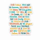 Our Father prayer window cling