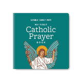 Front cover of My First Catholic Prayer Board Book with a guardian angel illustration