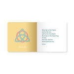 Glory Be prayer page with a gold Trinity knot illustration