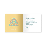 Glory Be prayer page with a gold Trinity knot illustration