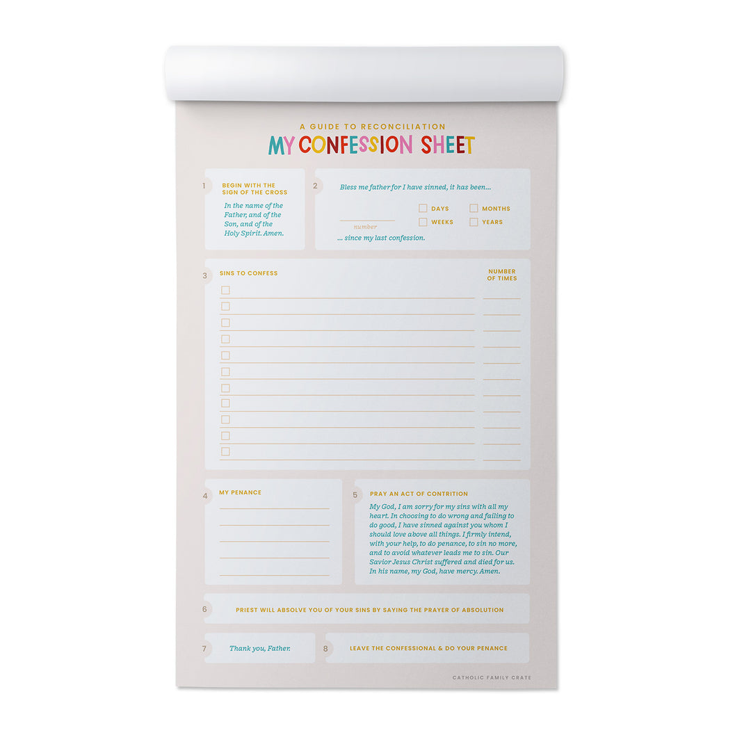 Sticky Notes Confess Confession Notepad – Catholic Family Crate