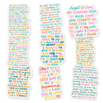 All nine Catholic prayer window clings in the bundle shown together on a white background