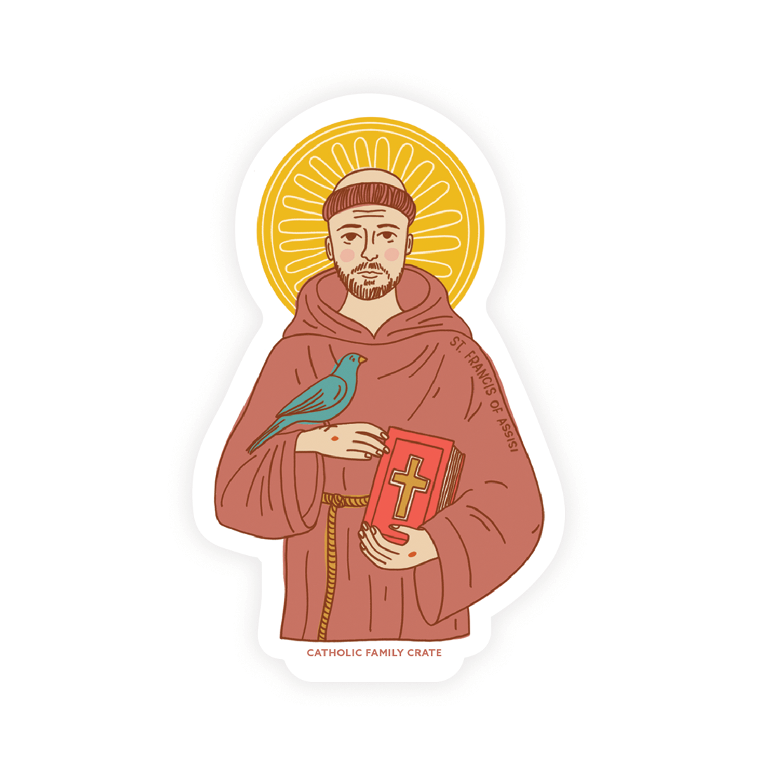 Saint Francis of Assisi Sticker – Catholic Family Crate