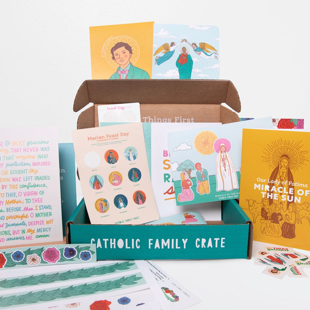 St. Dominic Savio, Our Lady of Fatima & Mary Crowning Crate